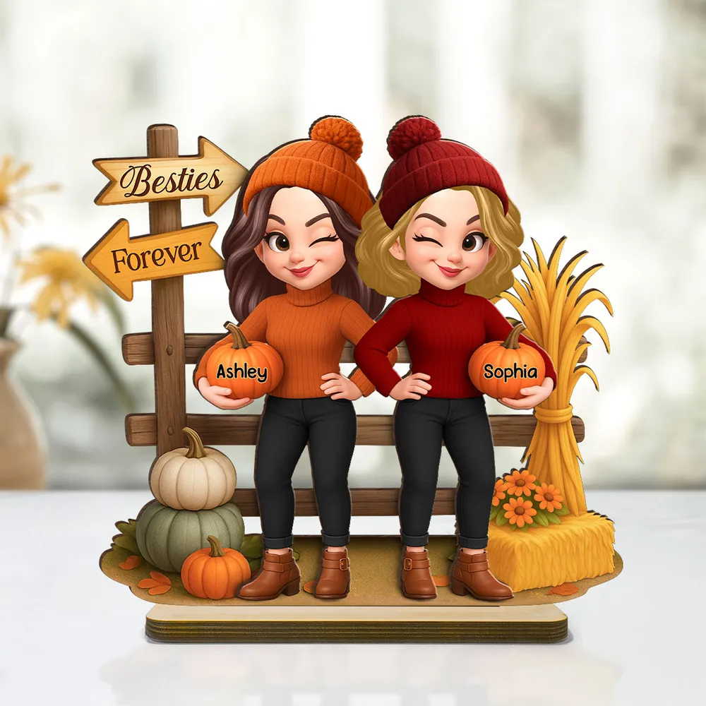 Custom Wooden Plaque with Best Friend Illustration, Cozy Gift - Image 6