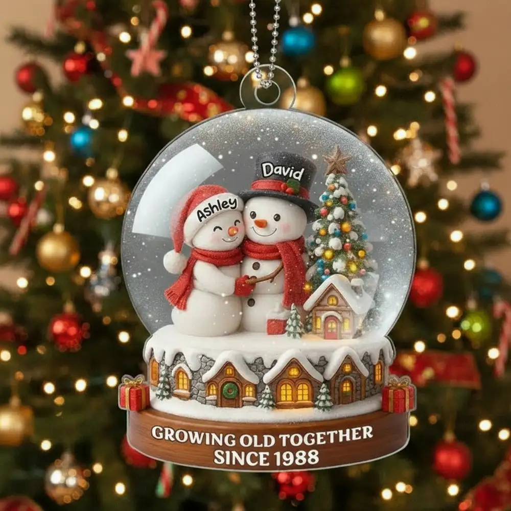 Christmas Snow Globe Acrylic Ornament | Romantic Holiday Décor | Thoughtful Gift for Couples