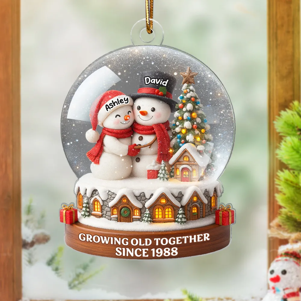 Christmas Snow Globe Acrylic Ornament | Romantic Holiday Décor | Thoughtful Gift for Couples - Image 2