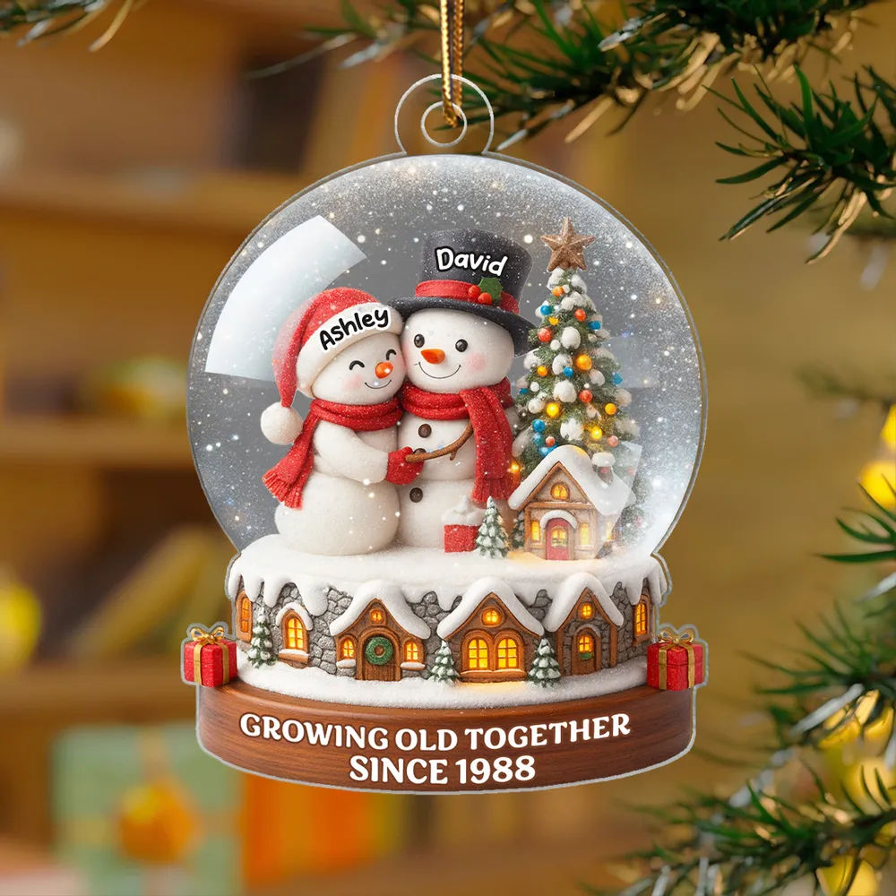 Christmas Snow Globe Acrylic Ornament | Romantic Holiday Décor | Thoughtful Gift for Couples - Image 3