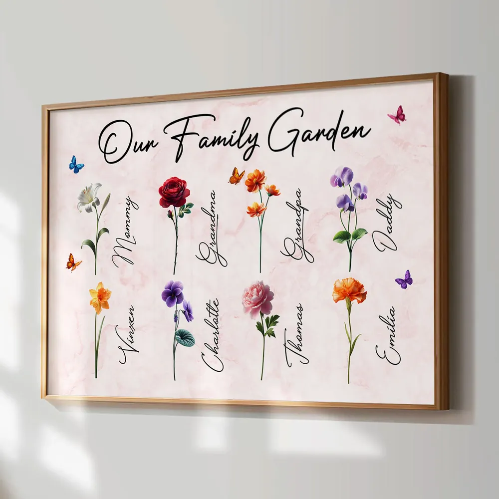 Our Family Garden Poster – Personalized Floral Family Wall Art, Cozy Home Décor, a Heartwarming Gift for Parents or Grandparents - Image 4