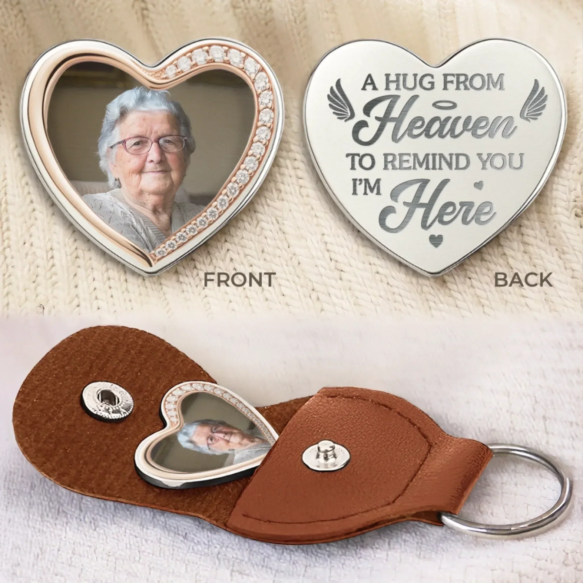 Personalized Pocket Hug Keychain with Heart Design, Sentimental Gift - Image 4