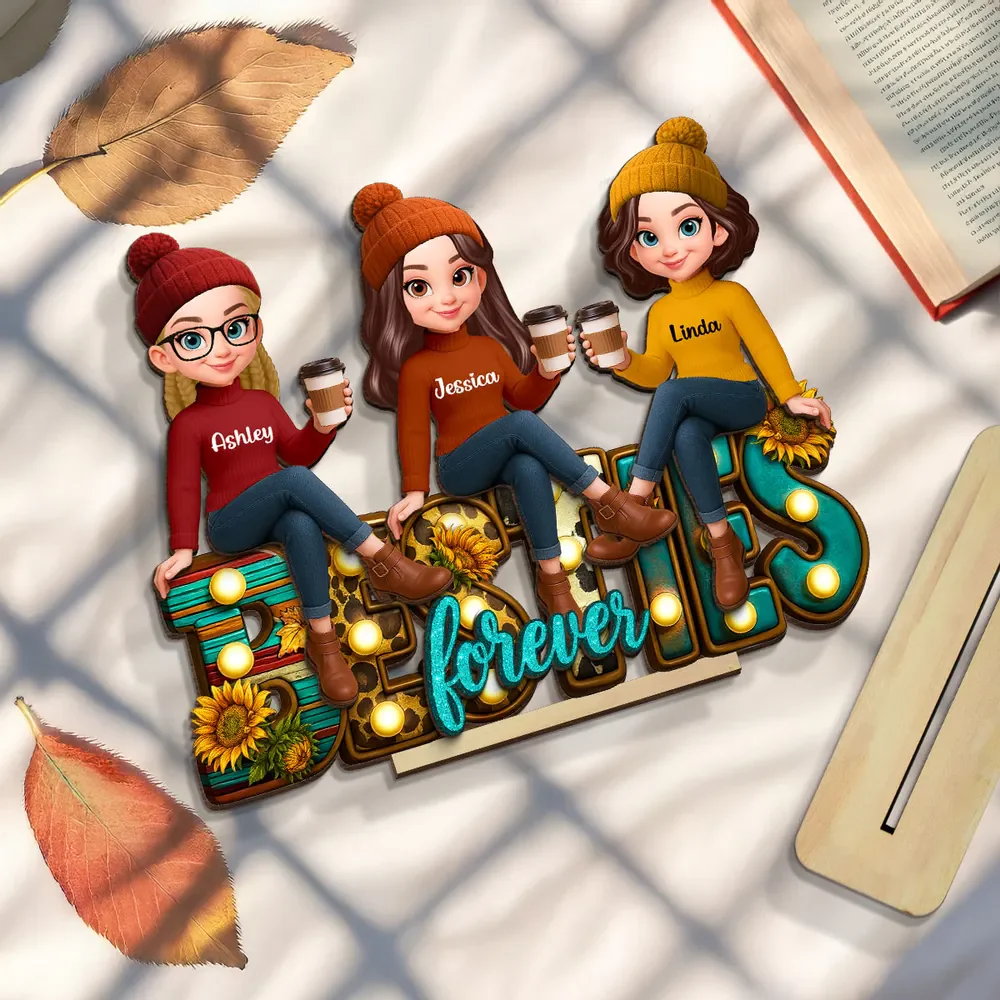 Besties Forever Wooden Plaque, Sunflower Accent Design, Friendship Gift for Her - Image 10
