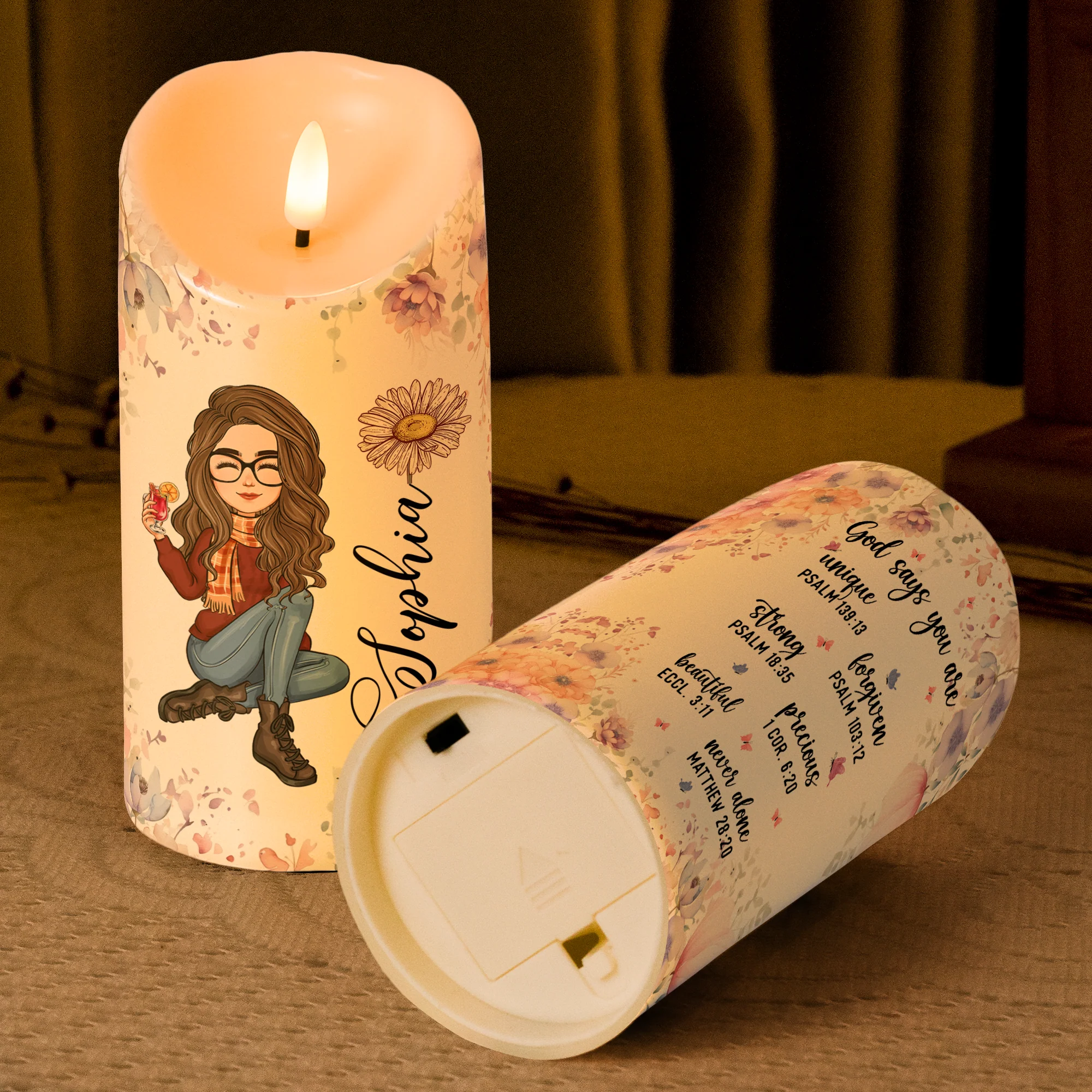 Personalized Flameless LED Candle with Bible Verses, Heartwarming Gift for Family and Friends - Image 6