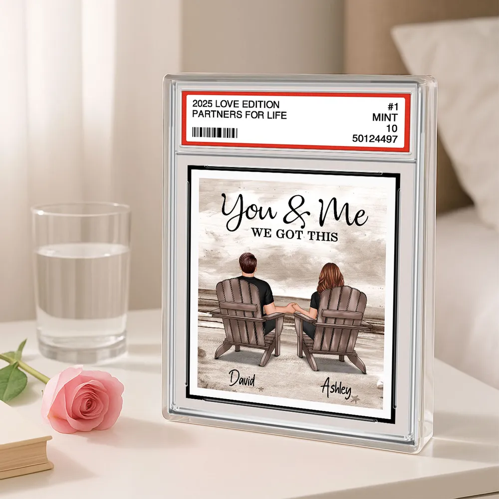 Rectangle Acrylic Block Plaque with Couple Beach Back View Design, High Clarity, Heartwarming Gift for Lovers - Image 4