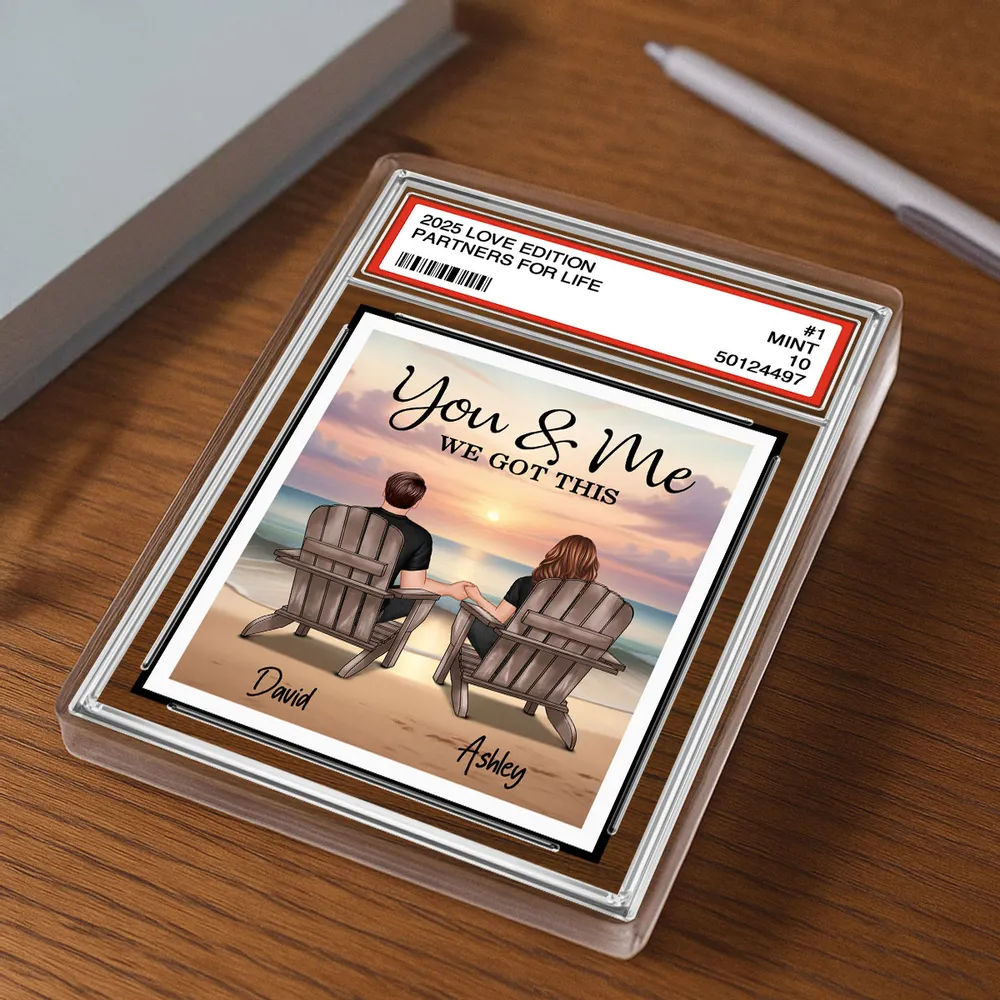 Rectangle Acrylic Block Plaque with Couple Beach Back View Design, High Clarity, Heartwarming Gift for Lovers - Image 6