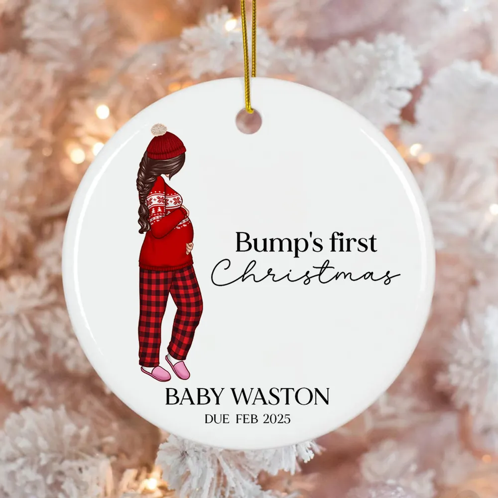 Personalized Ceramic Ornament for Mom-to-Be Christmas Keepsake - Image 3