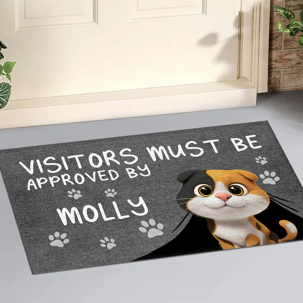 Custom Doormat with Cat & Dog Cartoon Design for Pet Lovers - Image 2
