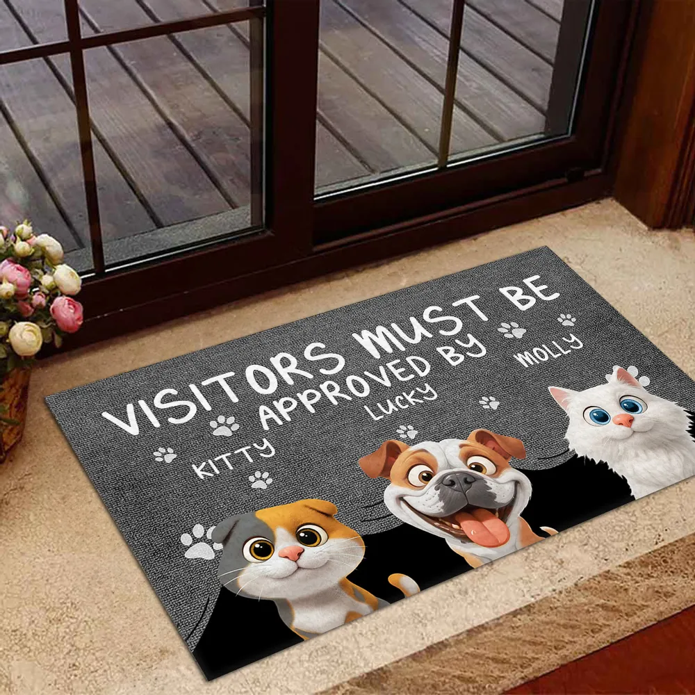Custom Doormat with Cat & Dog Cartoon Design for Pet Lovers - Image 4