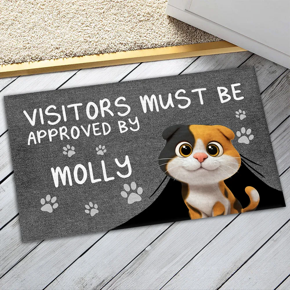 Custom Doormat with Cat & Dog Cartoon Design for Pet Lovers - Image 5