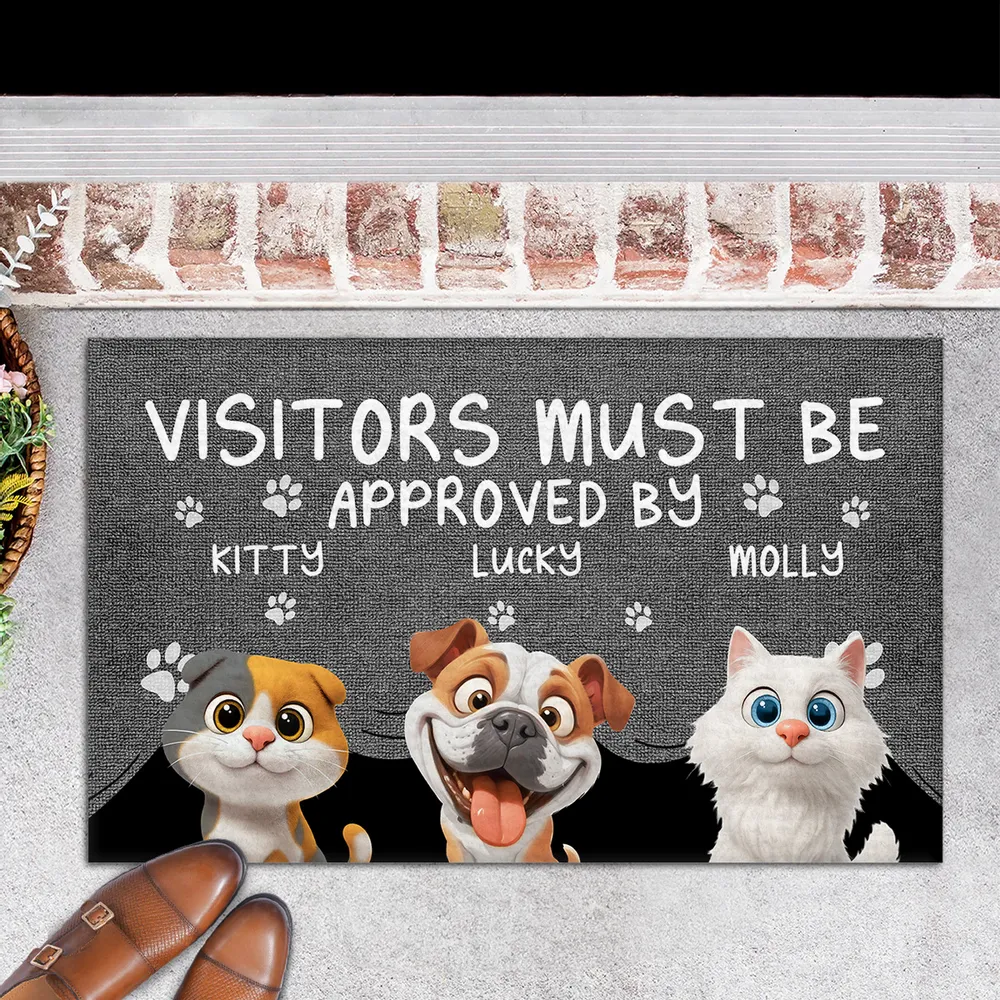 Custom Doormat with Cat & Dog Cartoon Design for Pet Lovers - Image 6