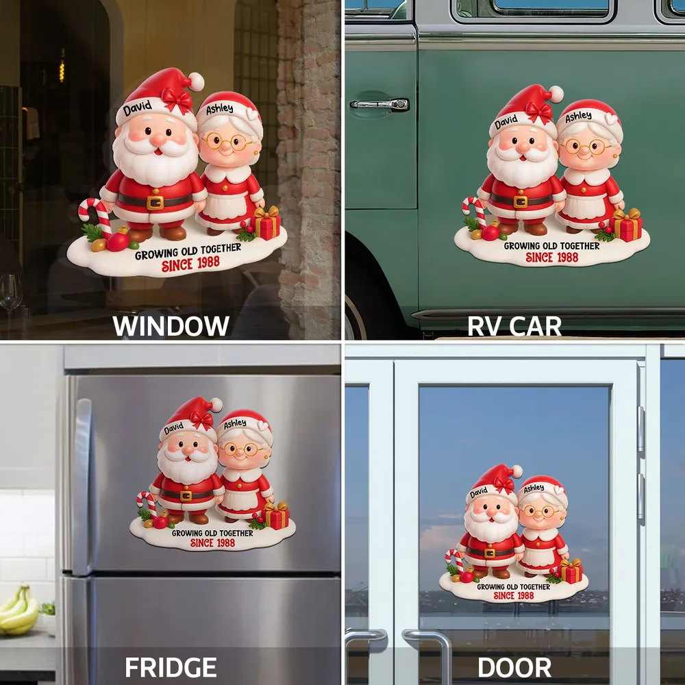 Sticker Decal with Christmas Couple Santa Design, High Clarity, Fun Gift for Holiday Decoration - Image 10