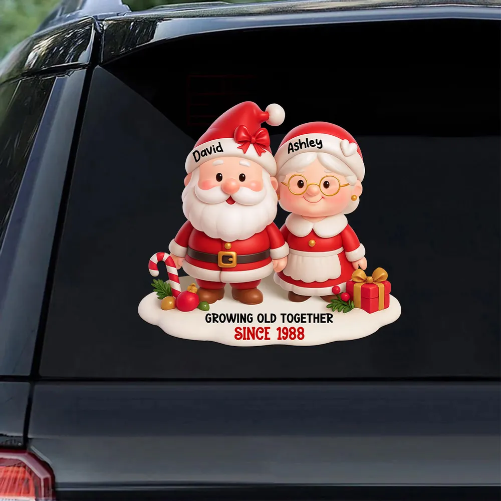 Sticker Decal with Christmas Couple Santa Design, High Clarity, Fun Gift for Holiday Decoration - Image 4