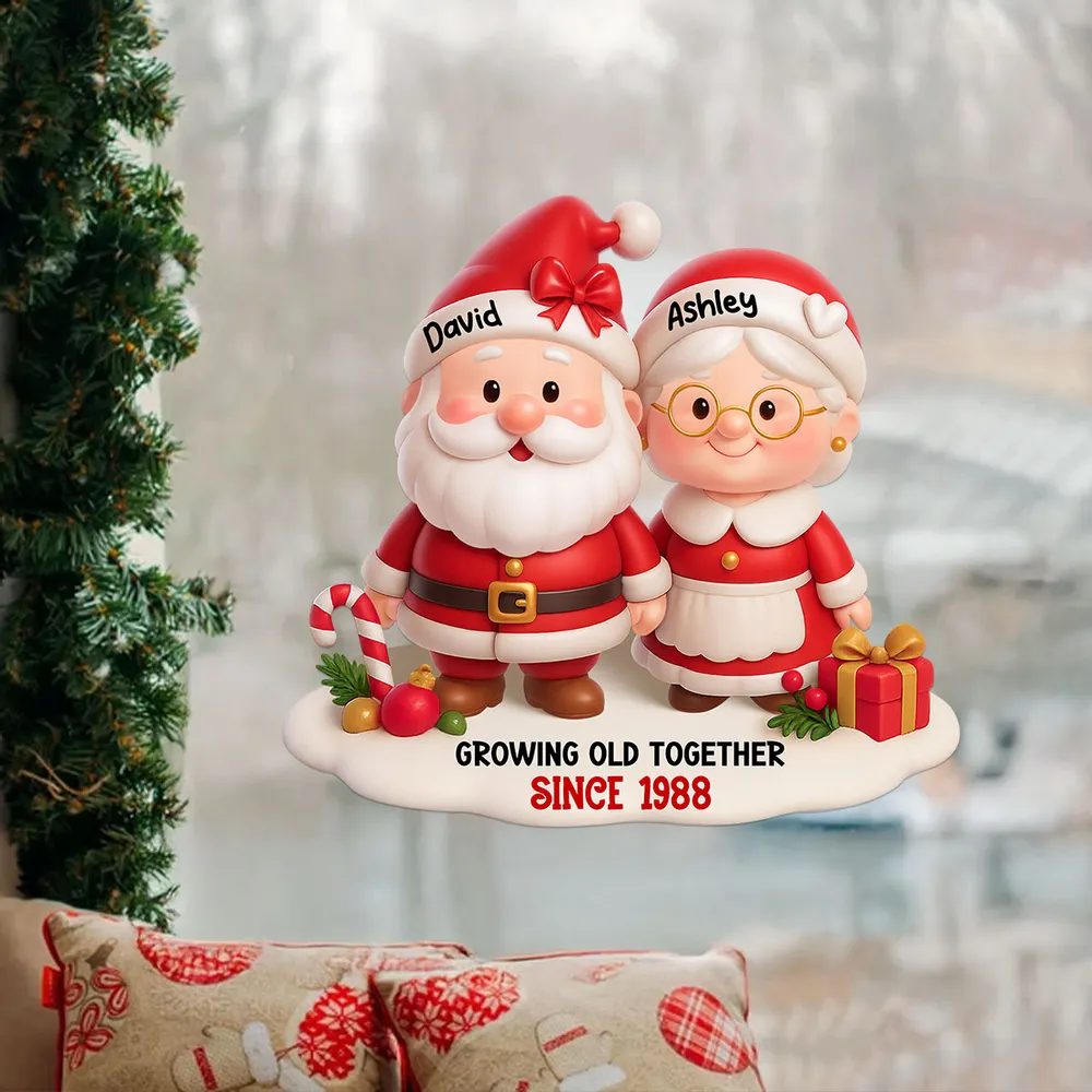 Sticker Decal with Christmas Couple Santa Design, High Clarity, Fun Gift for Holiday Decoration - Image 7