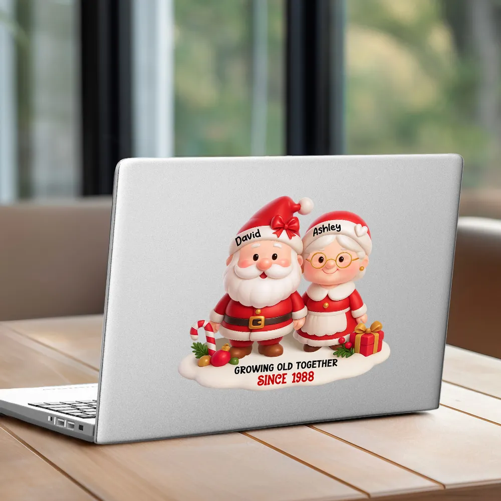 Sticker Decal with Christmas Couple Santa Design, High Clarity, Fun Gift for Holiday Decoration - Image 8