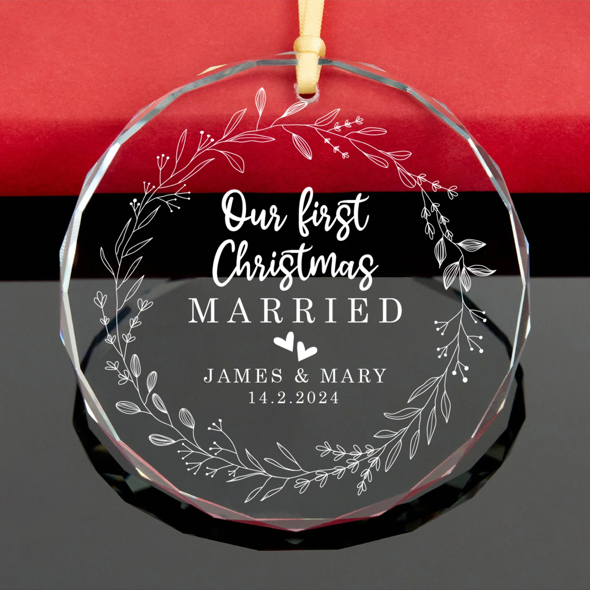Crystal Ornament for First Christmas Married | Heartfelt Keepsake & Ideal Gift for Newlyweds - Image 2