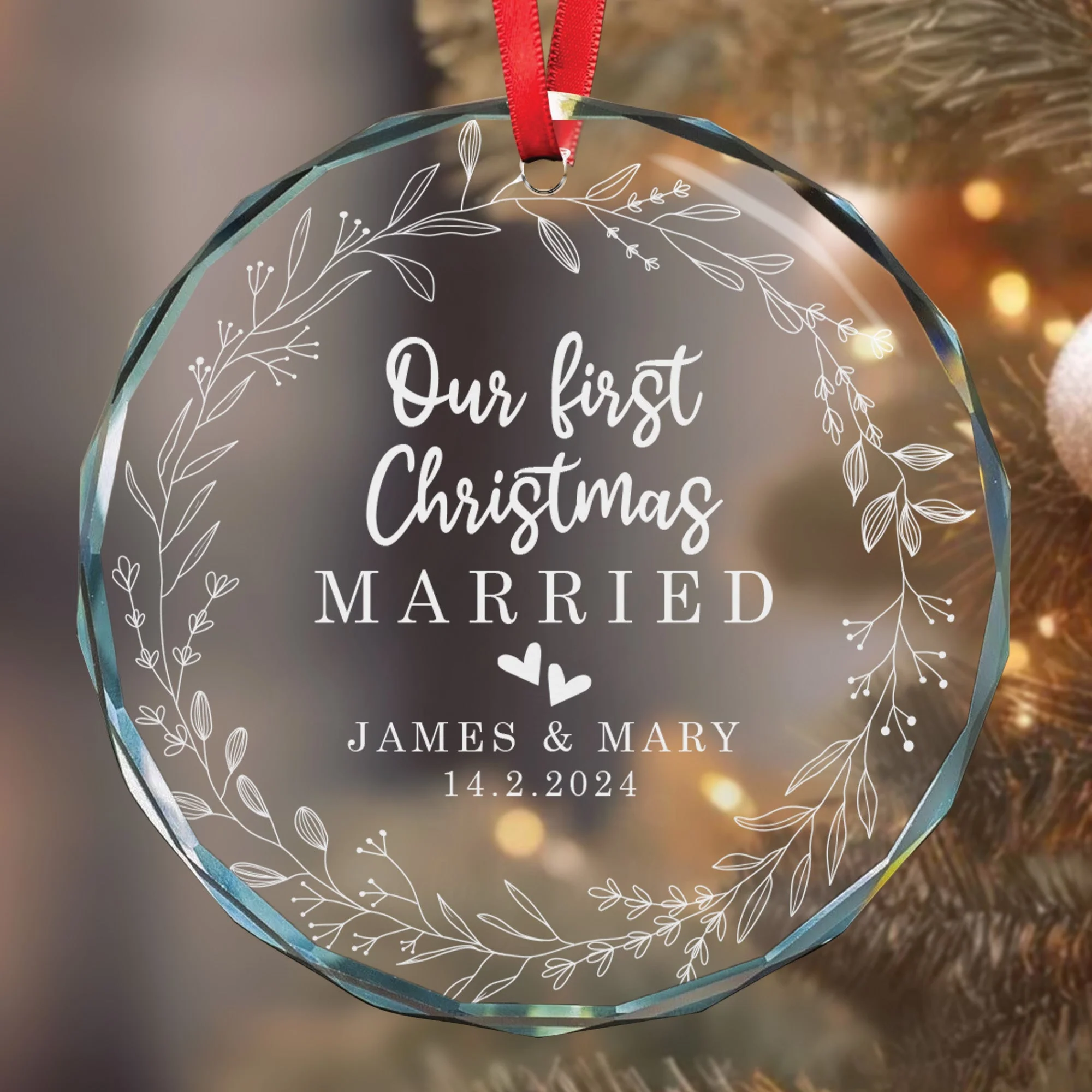 Crystal Ornament for First Christmas Married | Heartfelt Keepsake & Ideal Gift for Newlyweds - Image 3