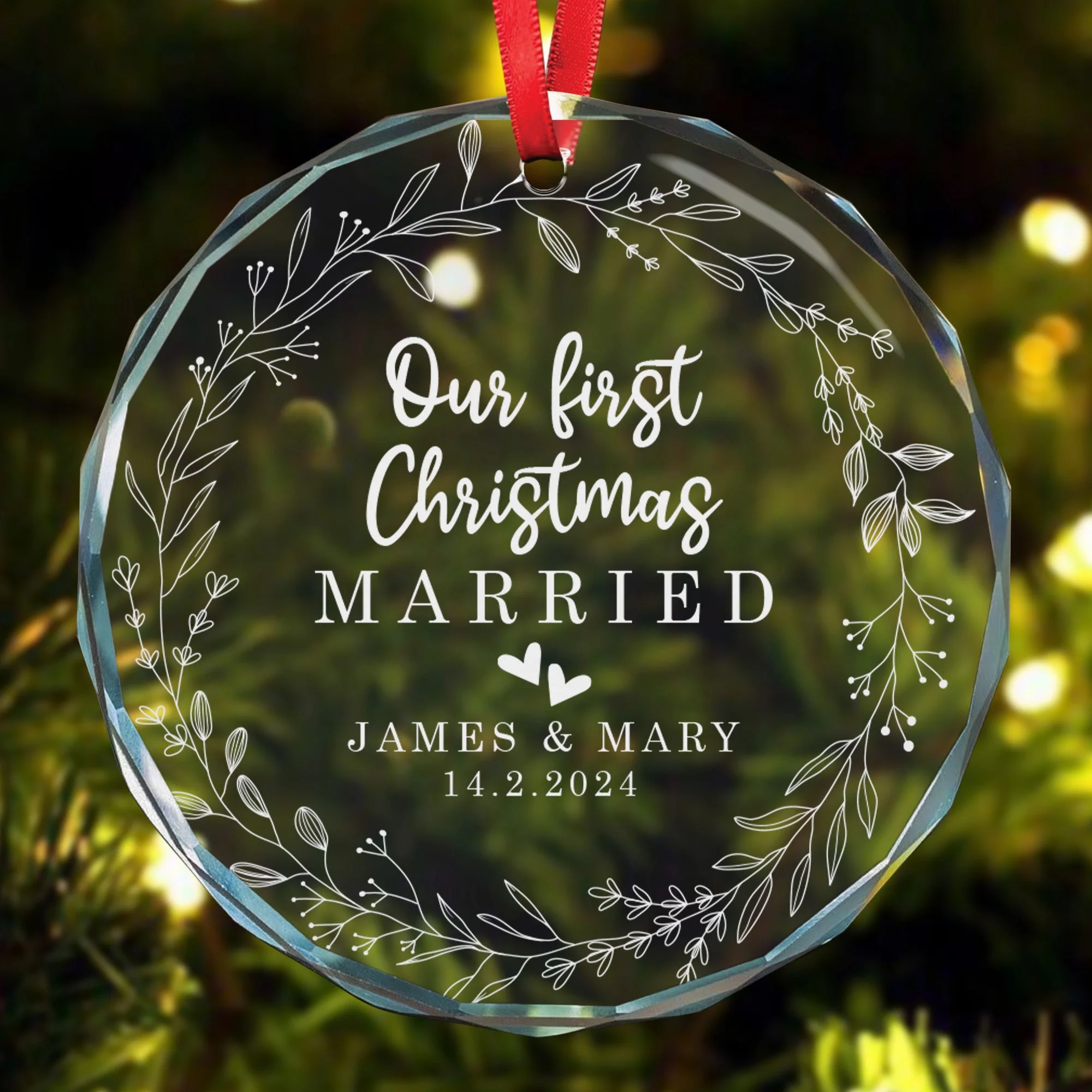 Crystal Ornament for First Christmas Married | Heartfelt Keepsake & Ideal Gift for Newlyweds - Image 4