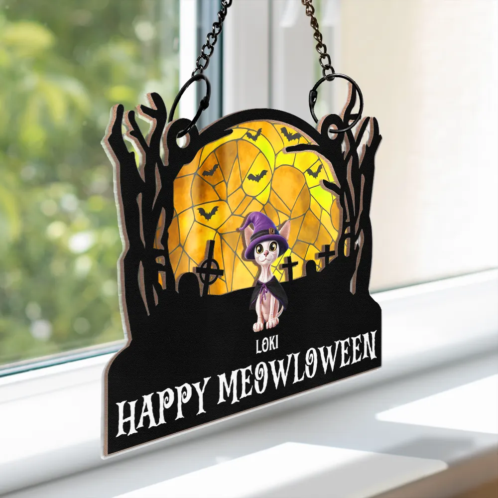 Halloween Pet-Themed Wood and Acrylic Ornament for Festive Décor, Perfect Gift Choice - Image 3