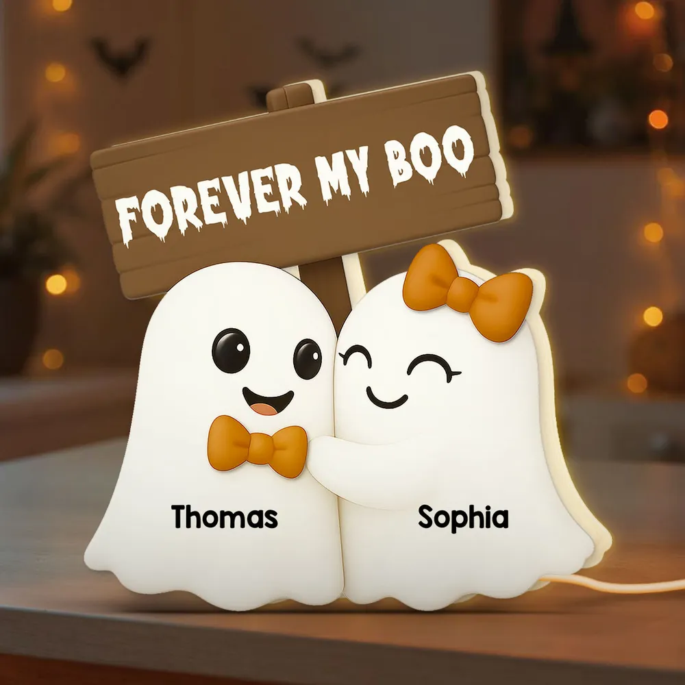 Halloween Acrylic Light Box with Cute Couple Ghosts, Fun Design and Perfect Gift Choice - Image 2