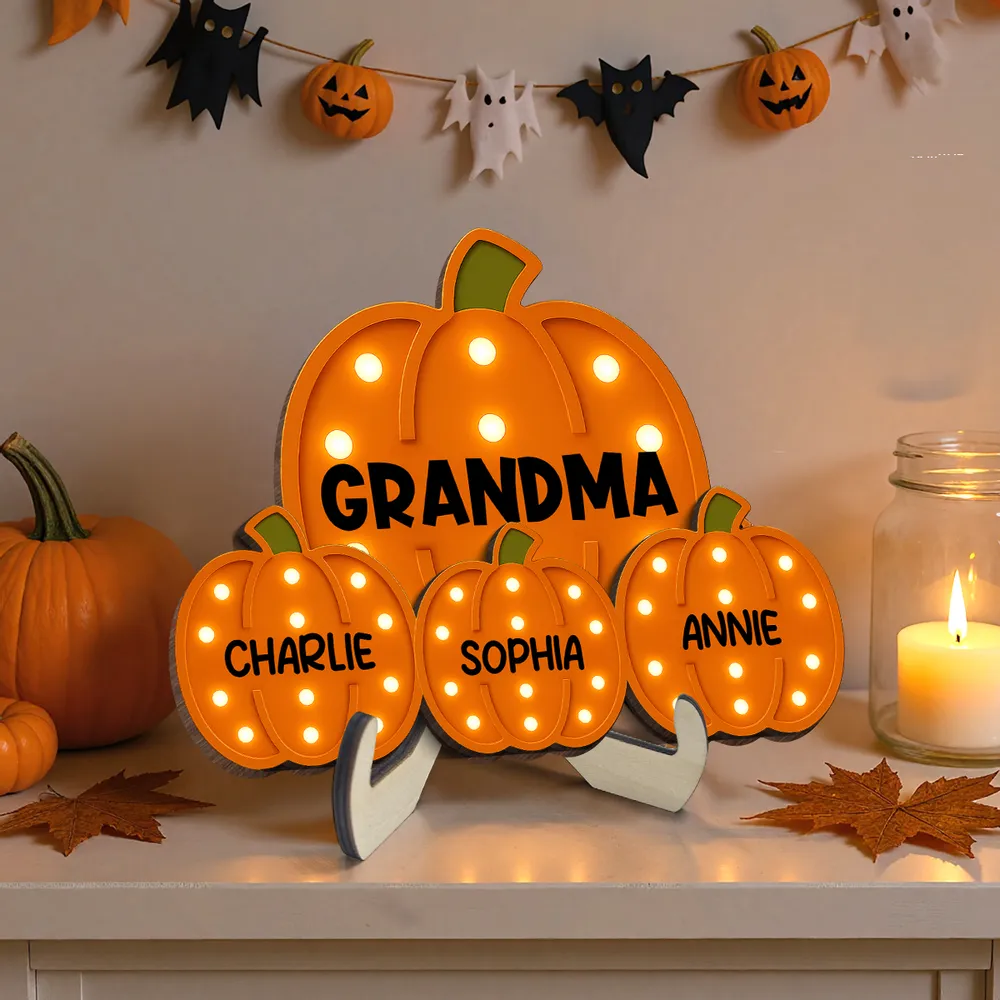 Wooden Plaque with Pumpkin Design, Grandma Theme and Perfect Holiday Gift - Image 3