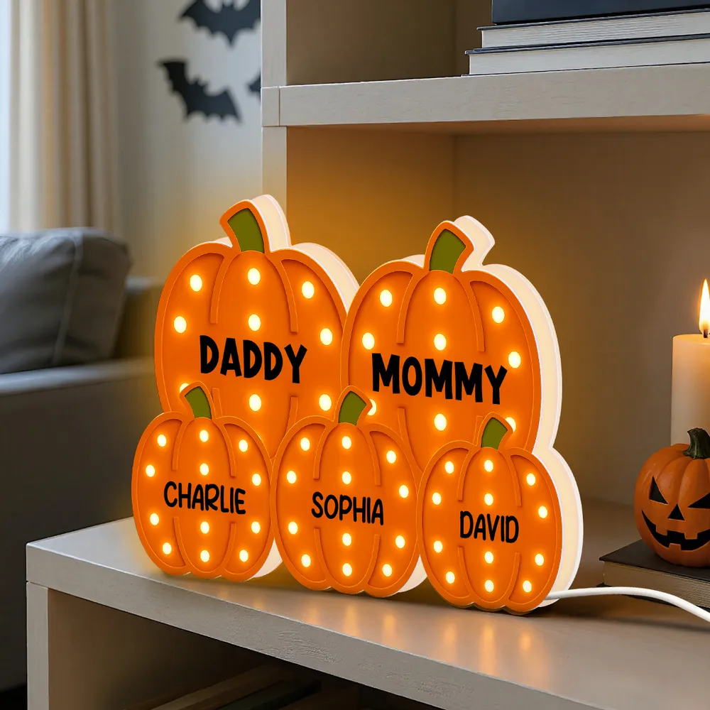 Pumpkin Acrylic Light Box Featuring Family Theme, Heartwarming Décor and Gift-Ready Accent for Parents - Image 6