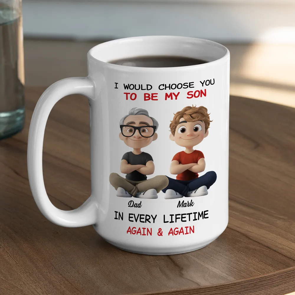 White Ceramic Mug with Heartwarming Mom and Son Design, Perfect Gift Choice - Image 5