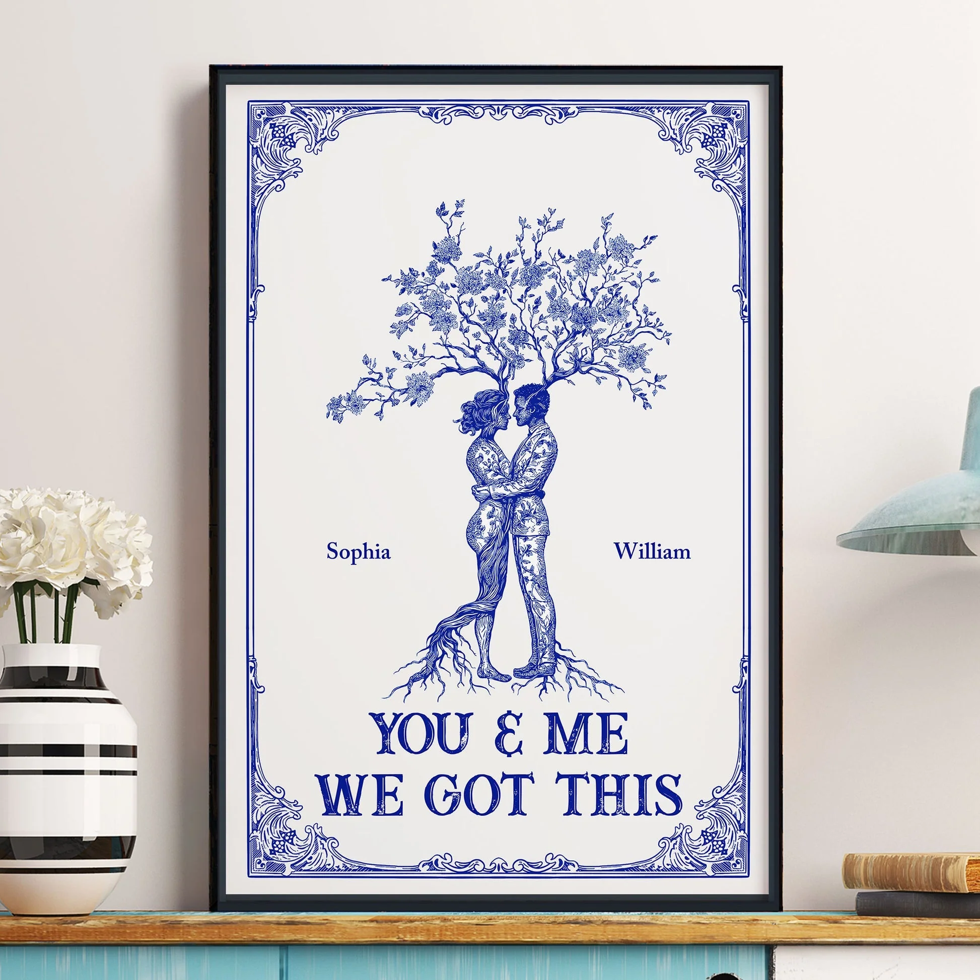 Couple Tree Hug Poster, Romantic Home Wall Art, Perfect Gift for Lovers - Image 2