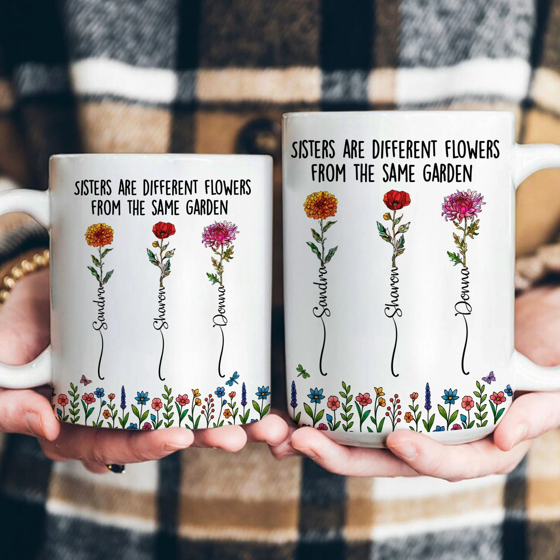 Sisters Ceramic Mug with Floral Illustration, Heartwarming Quote, Perfect Gift for Sisters - Image 6
