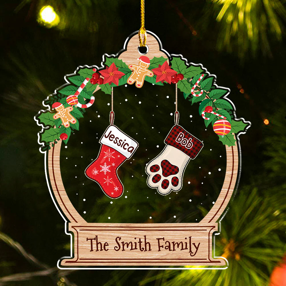 Family Stockings Acrylic Ornament, Christmas Tree Decoration, Heartwarming Gift - Image 5