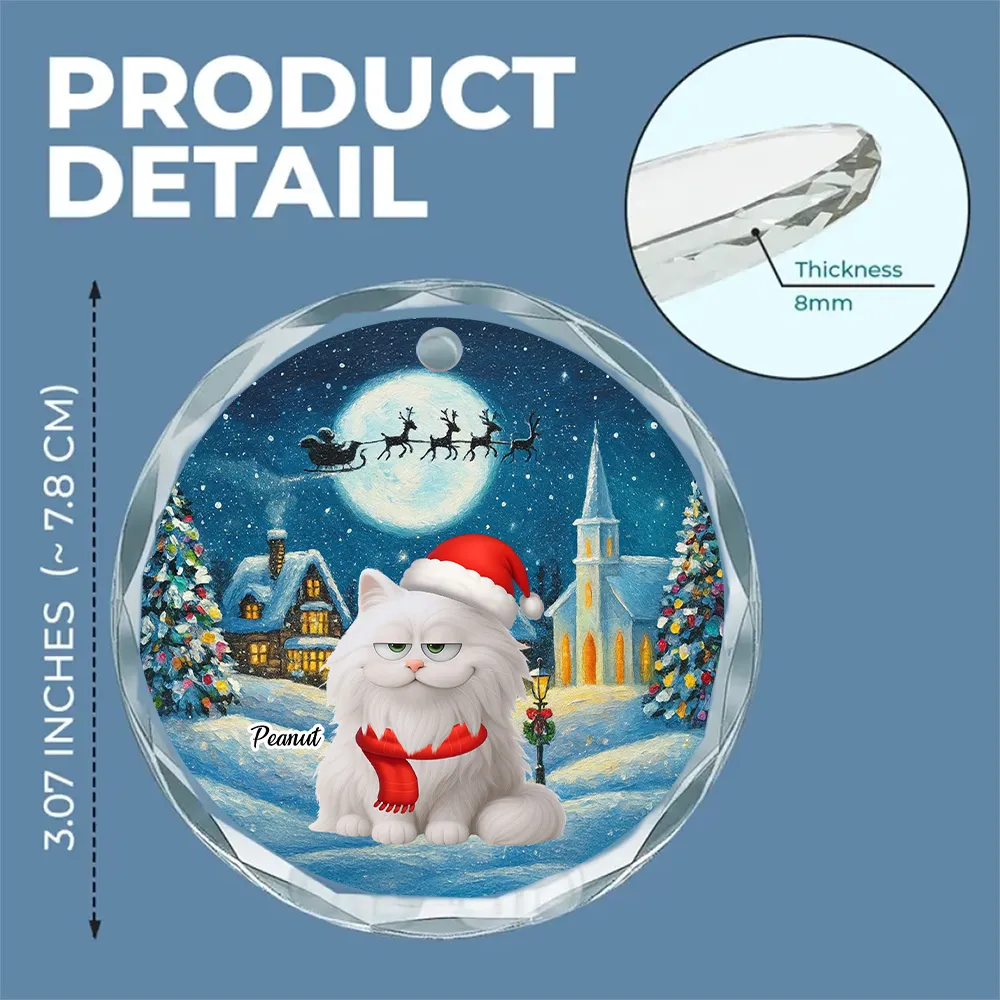 Christmas Cat Ornament, Personalized Design, Pet Lover Gift - Image 7