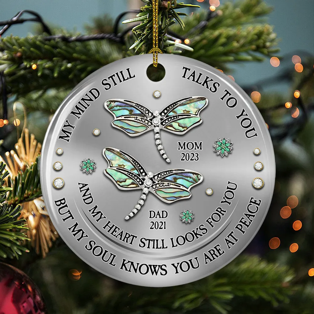 Ceramic Ornament with Dragonfly Design, Memorial Gift - Image 5