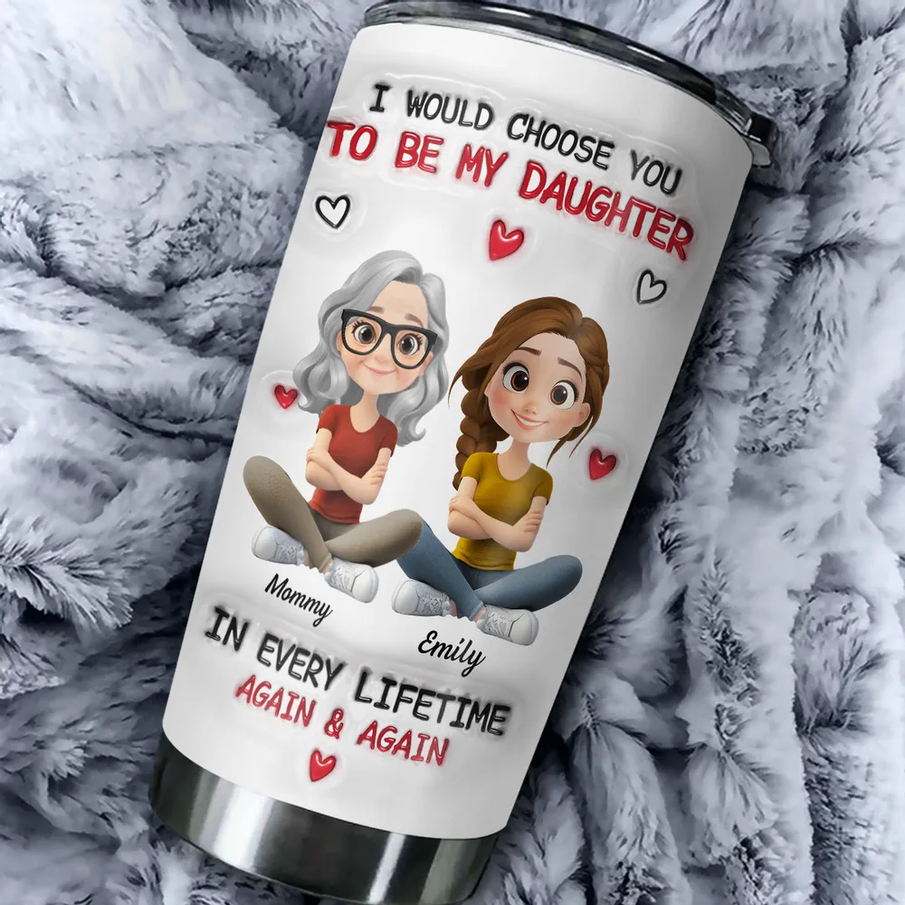 Insulated Travel Tumbler with Father & Daughter Illustration, A Heartwarming Gift for Everyday Use - Image 4
