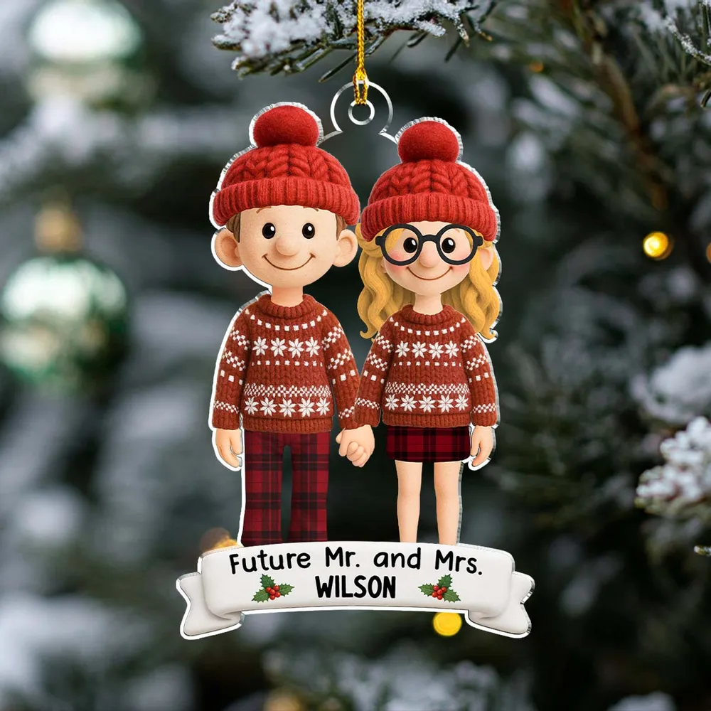 Christmas Acrylic Ornament with Couple Holding Hands, A Perfect Gift for Engagement Celebration - Image 5