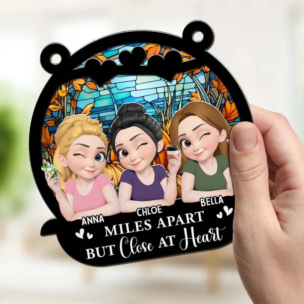 Wood and Acrylic Layered Ornament with Autumn Theme, A Heartfelt Gift for Sisters by Heart - Image 3