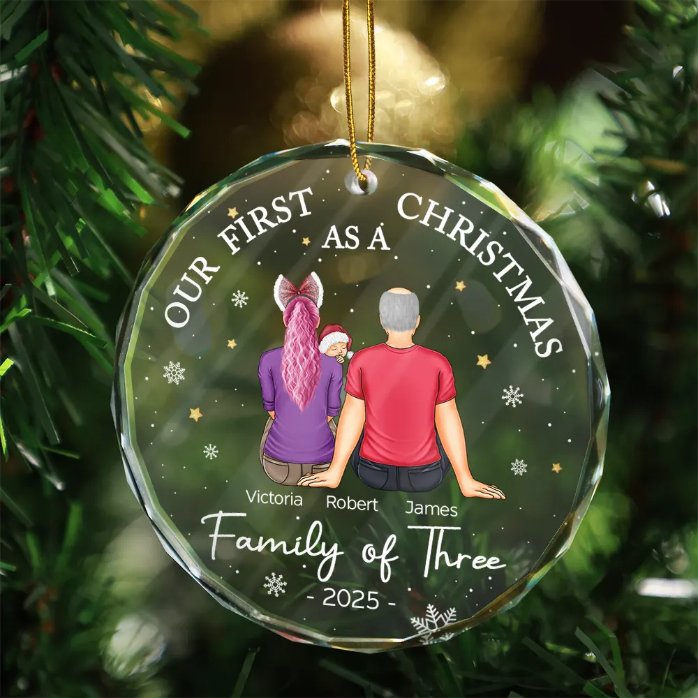 Crystal Ornament with Cozy Family Design for Christmas Tree Decoration, Perfect Gift for Holiday Memories - Image 4
