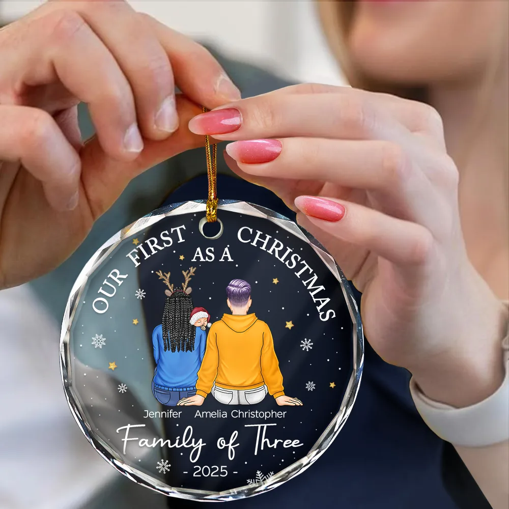 Crystal Ornament with Cozy Family Design for Christmas Tree Decoration, Perfect Gift for Holiday Memories - Image 5
