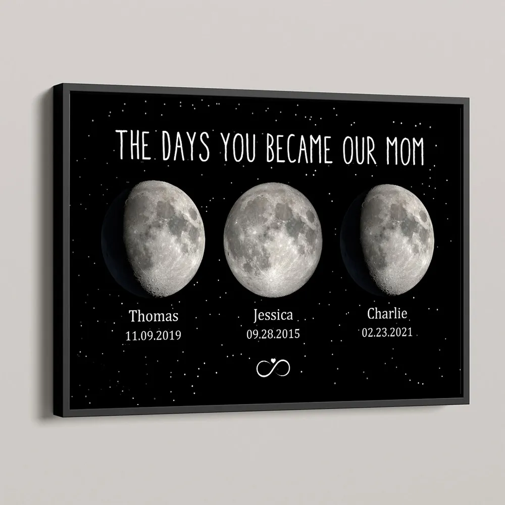 Moon Phase Poster, Customizable Starry Night Art for Mom or Grandma, We Love You to the Moon & Back, a Unique Gift - Image 3