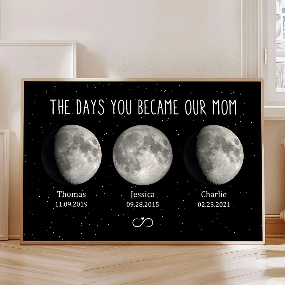 Moon Phase Poster, Customizable Starry Night Art for Mom or Grandma, We Love You to the Moon & Back, a Unique Gift - Image 7