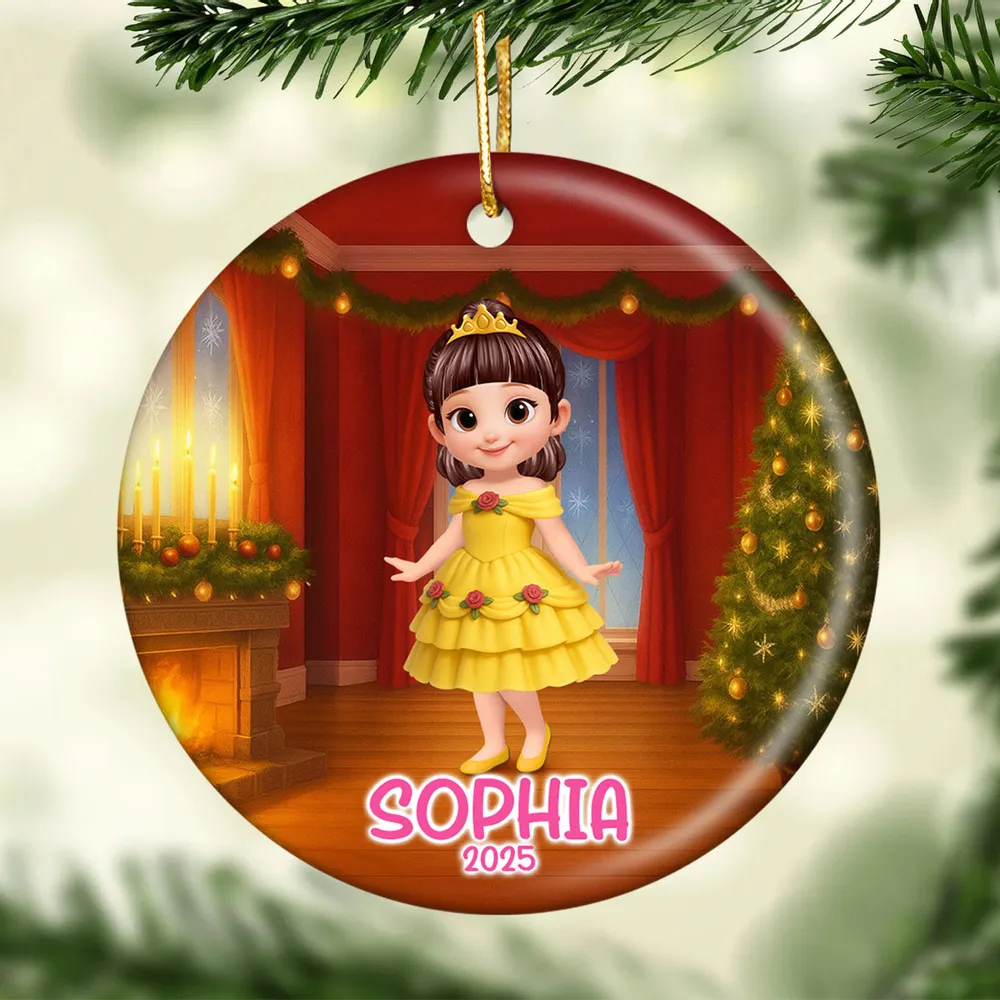 Ceramic Ornament with Princess Fairytale Design, Enchanted Forest Scene with Animals, Heartwarming Keepsake and Perfect Gift for Children - Image 2