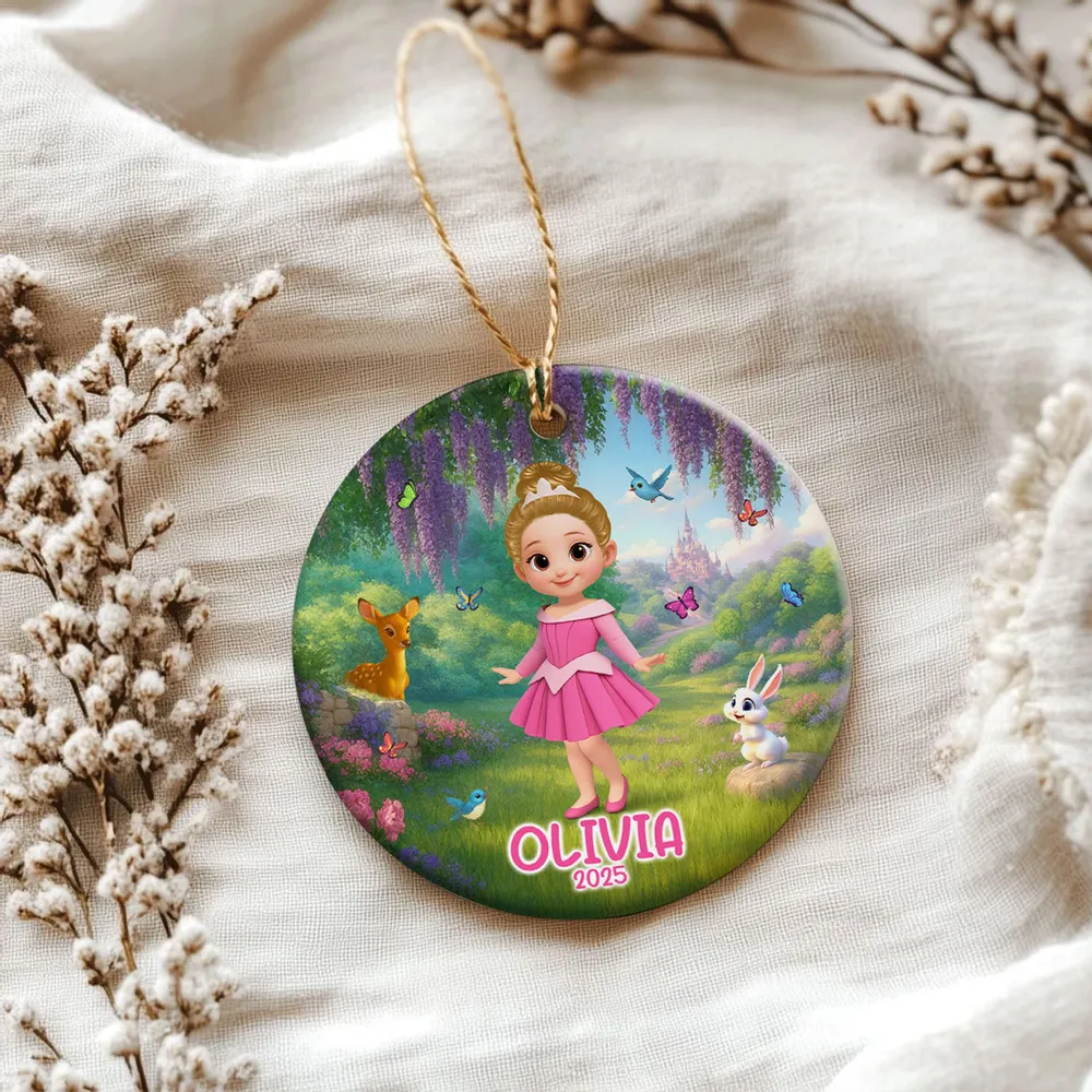 Ceramic Ornament with Princess Fairytale Design, Enchanted Forest Scene with Animals, Heartwarming Keepsake and Perfect Gift for Children - Image 7