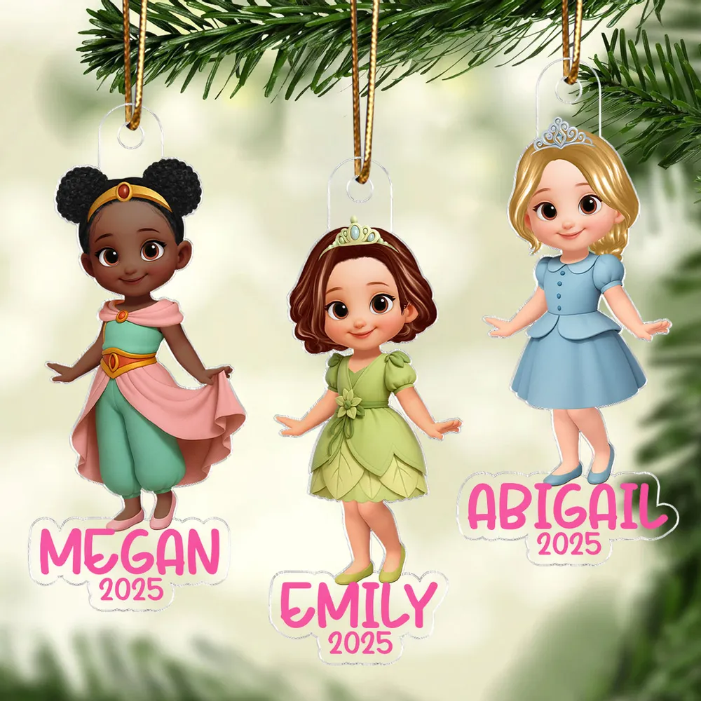 Cute Girl Themed Acrylic Ornament – Customizable Christmas Decoration for Kids - Image 6