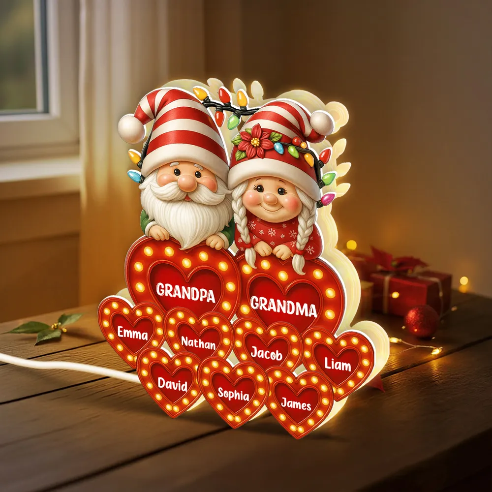 Grandparents Acrylic Light Box – Personalized Christmas Decoration with Grandkids’ Names, Clear and Collectible Gift - Image 2