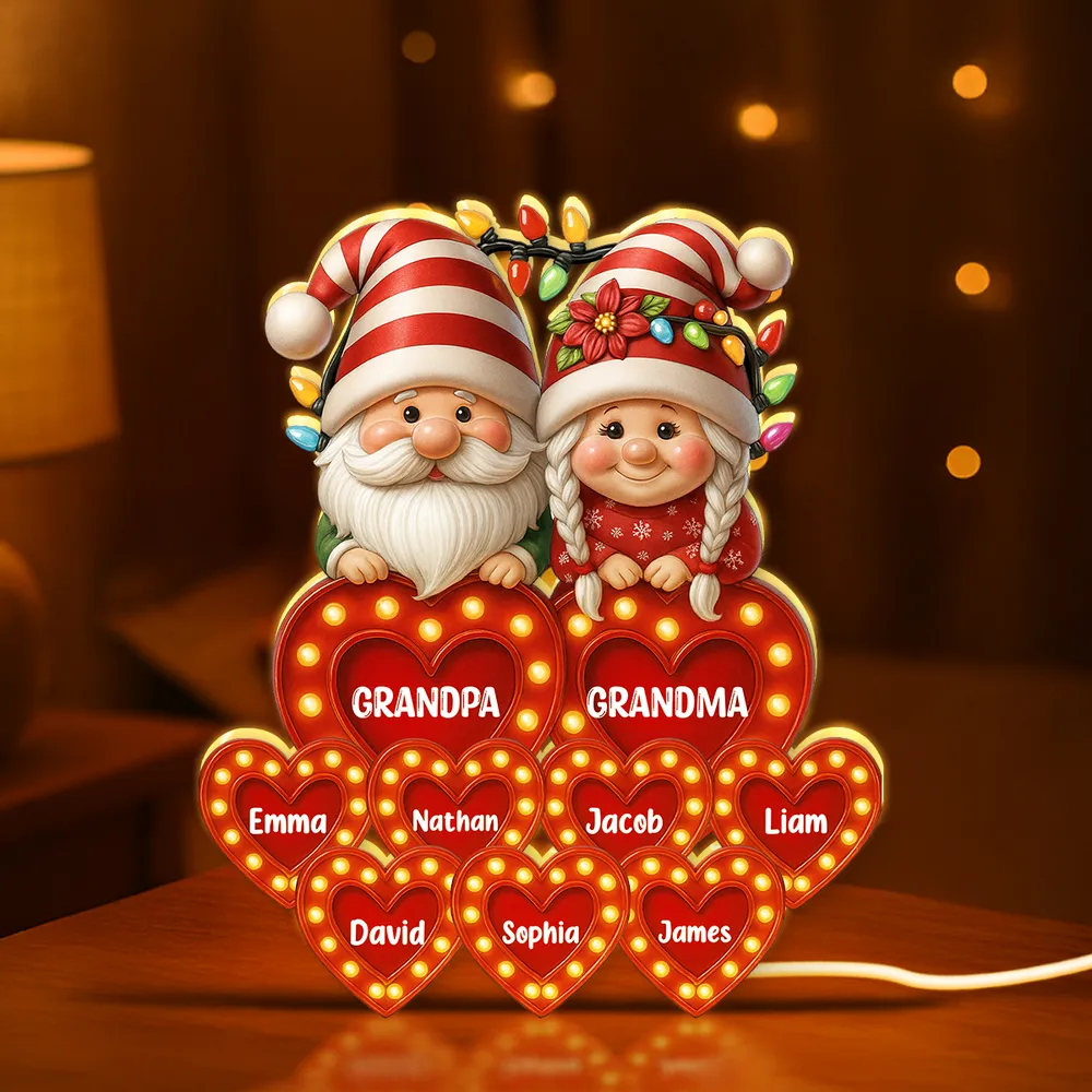 Grandparents Acrylic Light Box – Personalized Christmas Decoration with Grandkids’ Names, Clear and Collectible Gift - Image 3