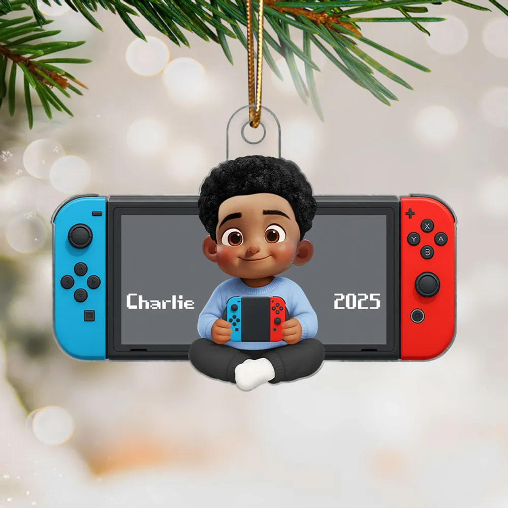 Acrylic Ornament with Game Console Theme, Festive Playful Design, Perfect Gift for Kids and Gamers - Image 2