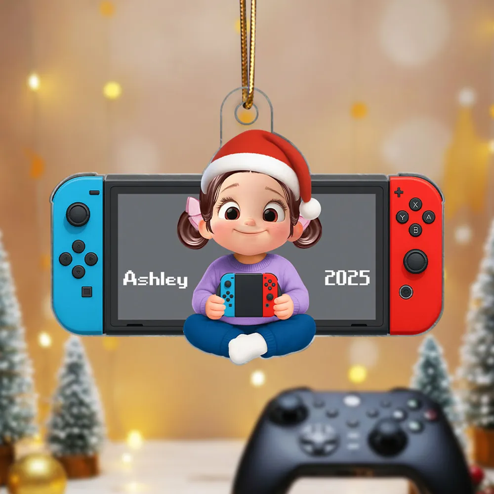 Acrylic Ornament with Game Console Theme, Festive Playful Design, Perfect Gift for Kids and Gamers - Image 4