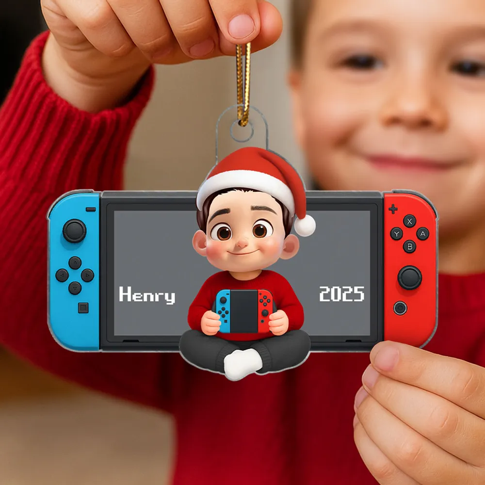 Acrylic Ornament with Game Console Theme, Festive Playful Design, Perfect Gift for Kids and Gamers - Image 5