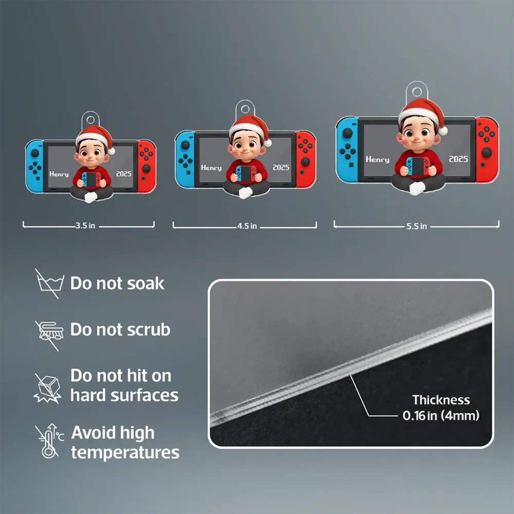 Acrylic Ornament with Game Console Theme, Festive Playful Design, Perfect Gift for Kids and Gamers - Image 8