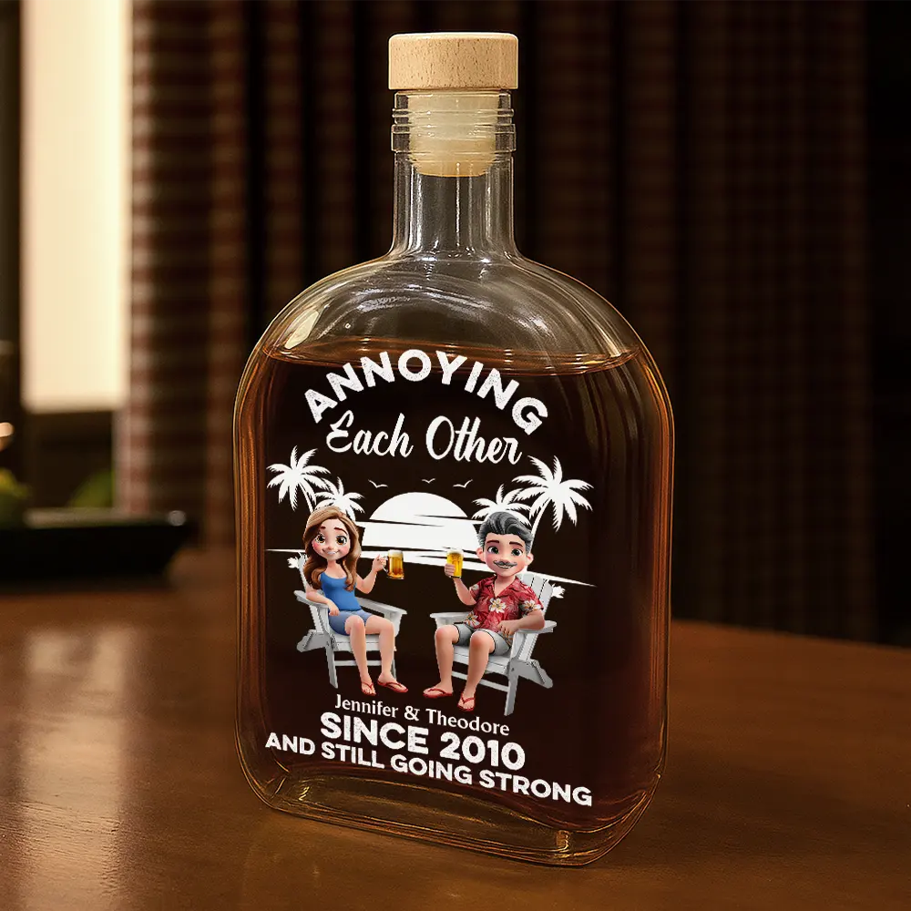 Funny Whiskey Bottle Kitchen Supplies Gift for Couples with Relaxed Sunset Theme, Perfect for Gifting - Image 2