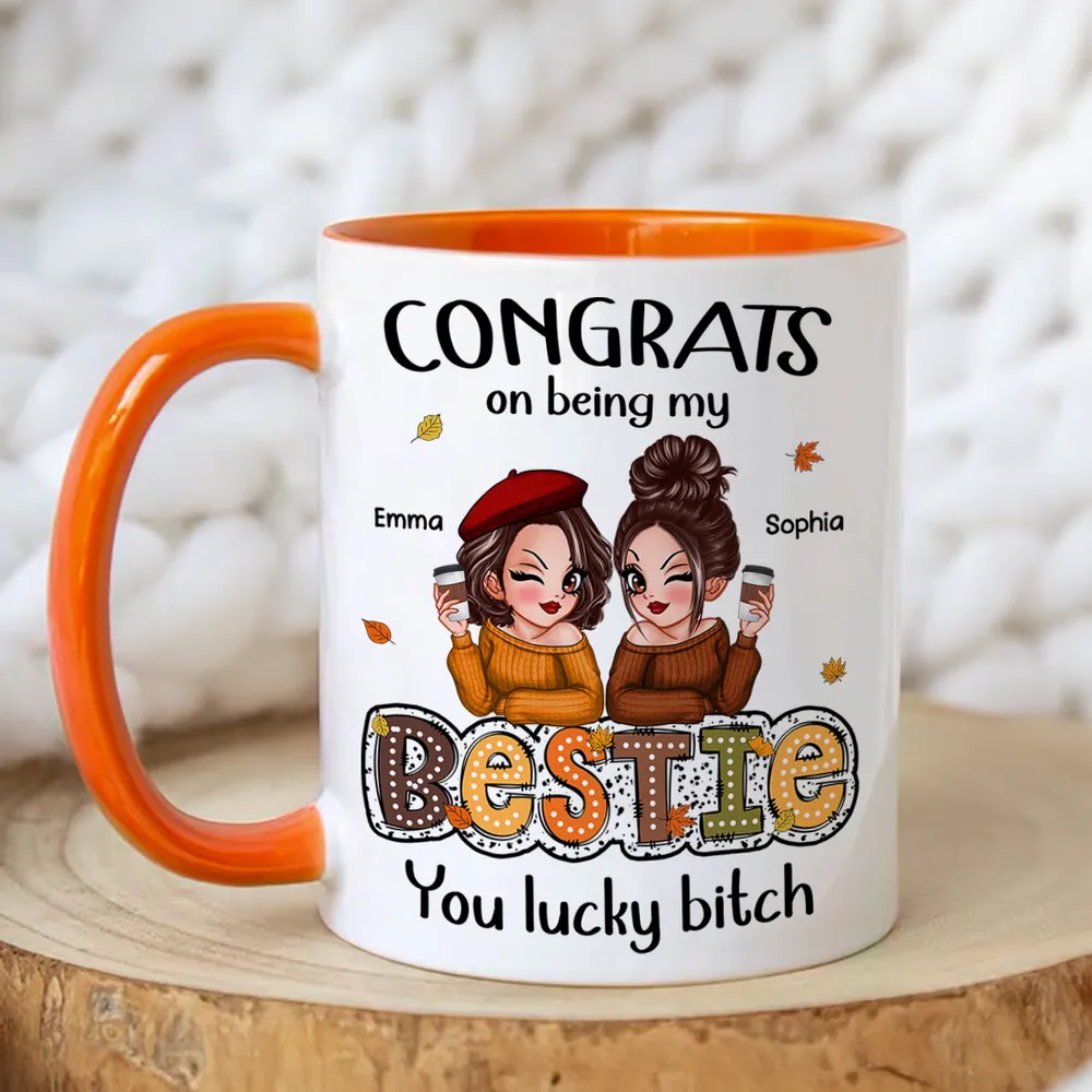 Personalized White Ceramic Mug, Humorous Friendship Design, Ideal Gift for Besties - Image 3